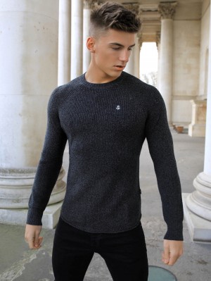 Blakely Olton Knit Jumper Charcoal | VJMCZ-4280