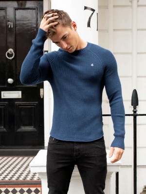 Blakely Olton Knit Jumper Donkerblauw | IUPDX-2931