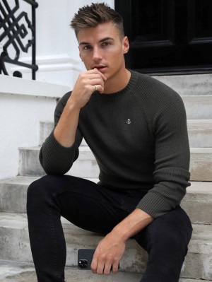 Blakely Oxley Knit Jumper Khaki Groen | KNMIW-3279