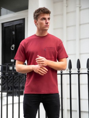 Blakely Relaxed Pocket T-Shirt Bordeaux | MNYGU-4318