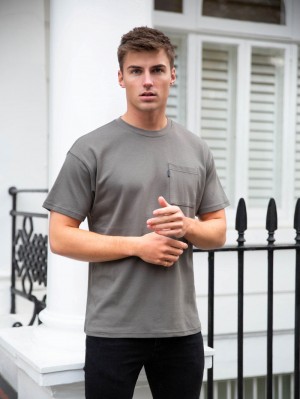 Blakely Relaxed Pocket T-Shirt Charcoal | IRTLC-9187
