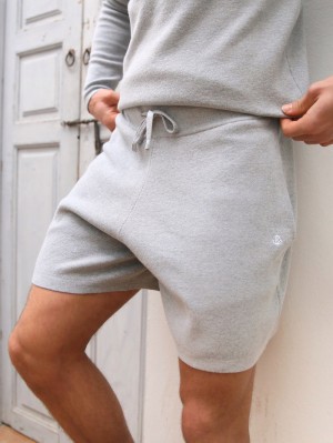 Blakely Riad Gebreid Shorts Grijs | HXSPO-0481
