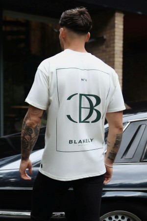 Blakely Riviera Initial Relaxed T-Shirt Ivory | MVXNK-7389