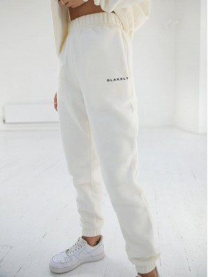 Blakely Riviera Initial Womens Sweatpants Ivory | EOSQB-2397