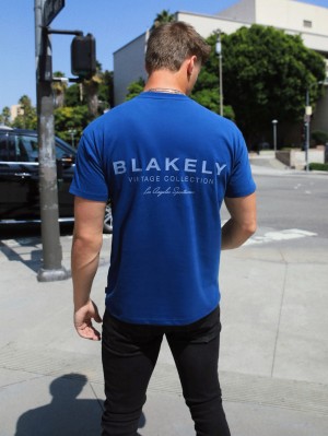 Blakely Sports Club Relaxed T-Shirt Blauw | NXEST-0613