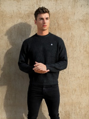 Blakely Stanton Knit Jumper Charcoal | WELCK-8362