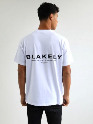 Blakely Statement Relaxed T-Shirt Wit | BLHTX-9306