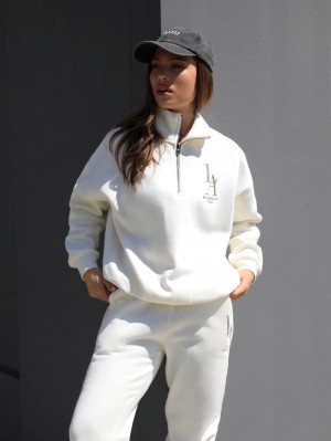 Blakely Studio 1/4 Zip Jumper Ivory | WTPQZ-6431