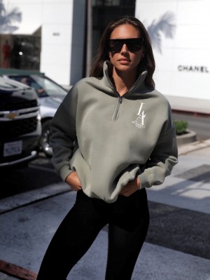 Blakely Studio 1/4 Zip Jumper Olijfgroen | HVWLK-4731