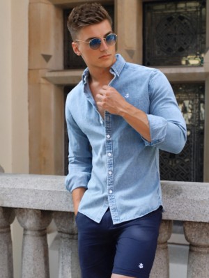 Blakely Sutton Denim Shirt Blauw | GVUNI-8219