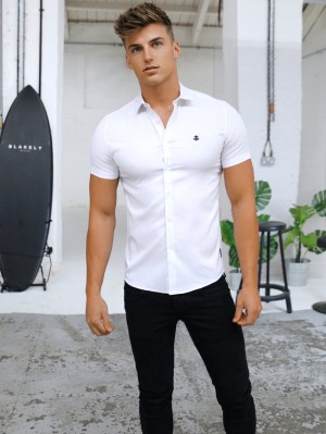 Blakely Sydney Kort Sleeve Shirt Wit | KQPDE-2831