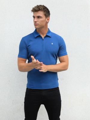 Blakely Toulon Textured Polo Blauw | HZRLW-6247