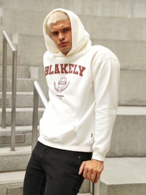 Blakely Varsity Relaxed Hoodie Wit | BPGUQ-8254