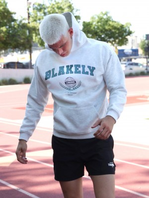 Blakely Varsity Relaxed Hoodie Wit | SUXMG-8012