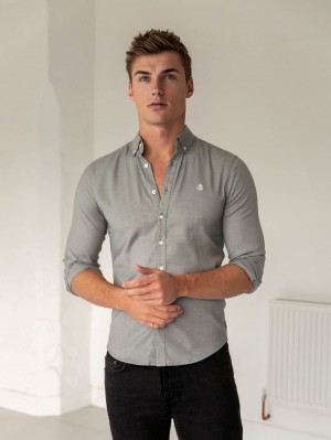 Blakely Wexford Fitted Stretch Shirt Lichtgrijs | JCRPV-0645