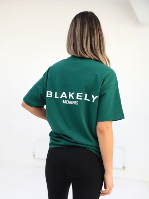 Blakely Womens Members Relaxed T-Shirt Diepgroen | CQJNK-0185