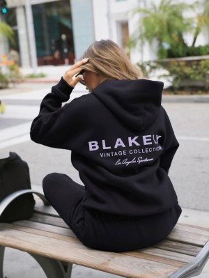 Blakely Women's Sports Club Relaxed Hoodie Zwart | EUFIY-1409