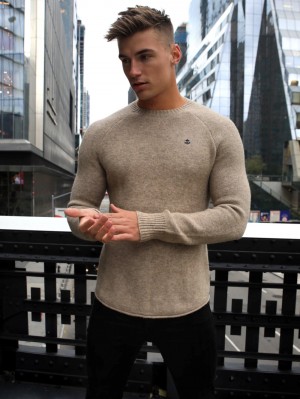 Blakely Yardley Knit Jumper Tan | NQEJV-6712